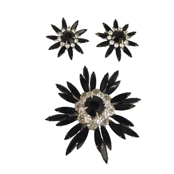 Vintage Judy Lee Layered Navette Flower Brooch Set (A8756) - Picture 2 of 6